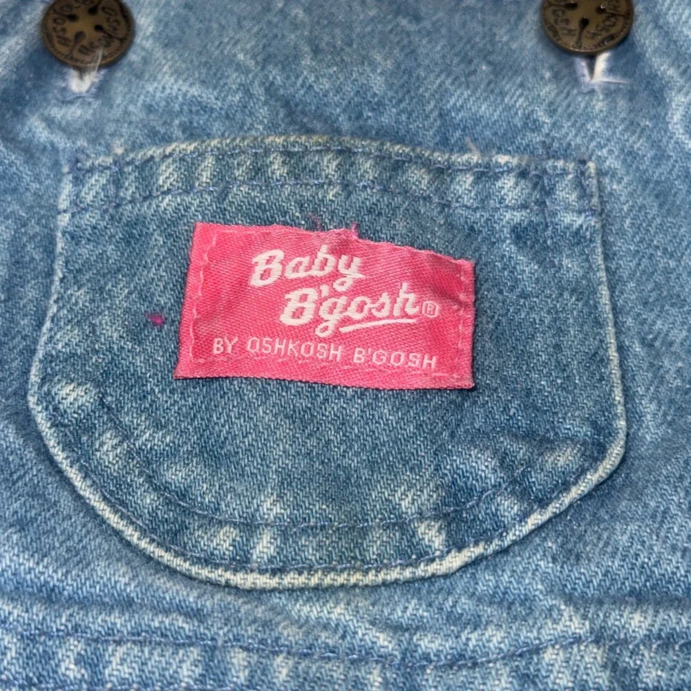 Vintage‎ Baby Bgosh OshKosh Denim Overalls 18M Light Wash Made in USA Vestbak